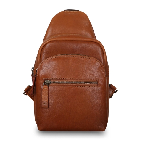 Однолямочный кожаный рюкзак Ashwood Leather 8147 Tan